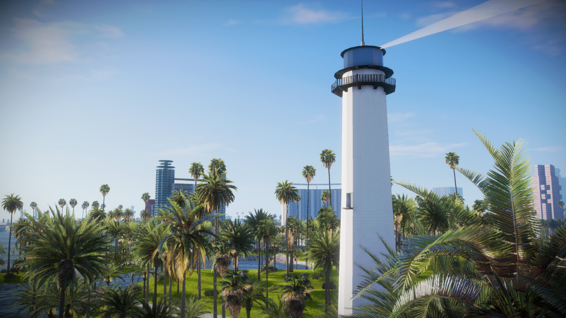 High-definition trees and vegetation across Vice City